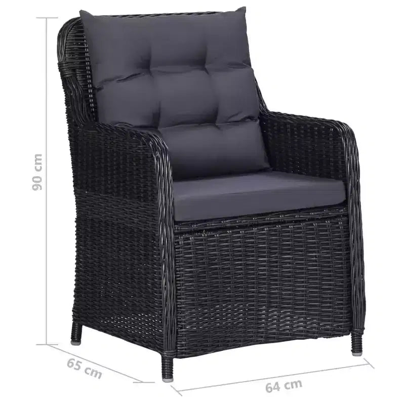 vidaXL Ensemble de salle à manger noir et gris foncé