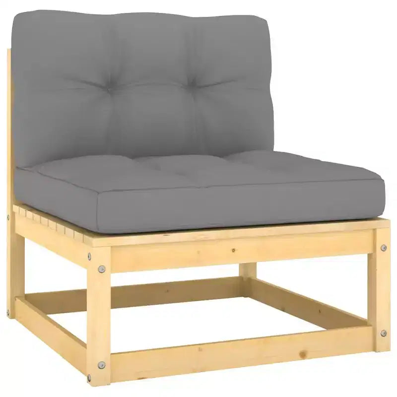 vidaXL Salon de jardin en bois naturel, gris