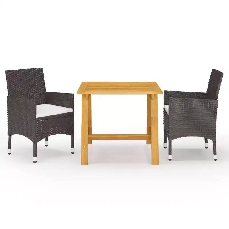 vidaXL Bureau Bois d'acacia massif Moyen Durable Ensemble de salle à manger de jardin