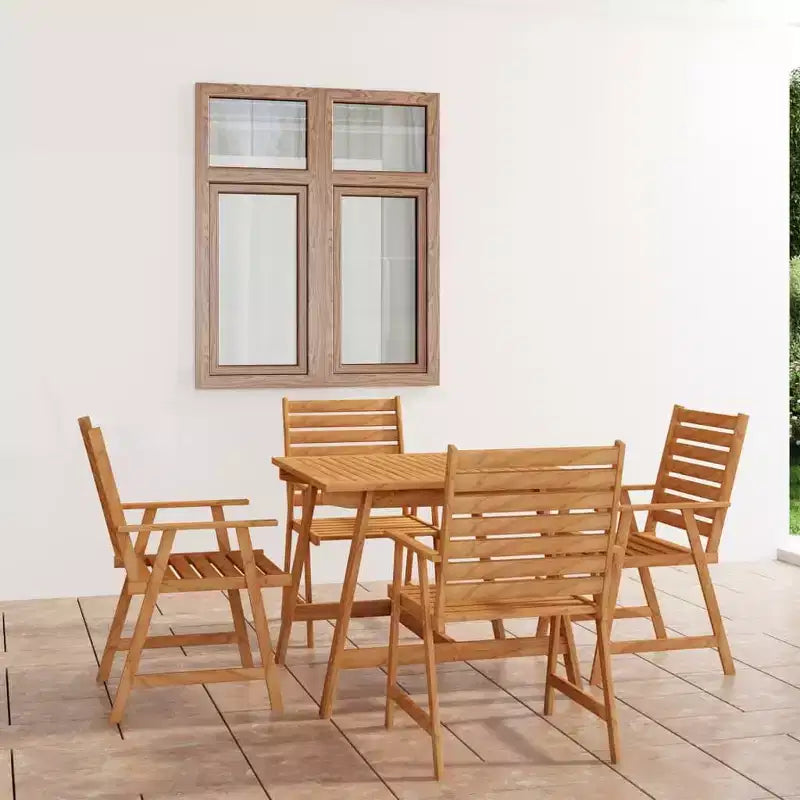 vidaXL Salon de jardin bois massif d'acacia 5 pcs Durable