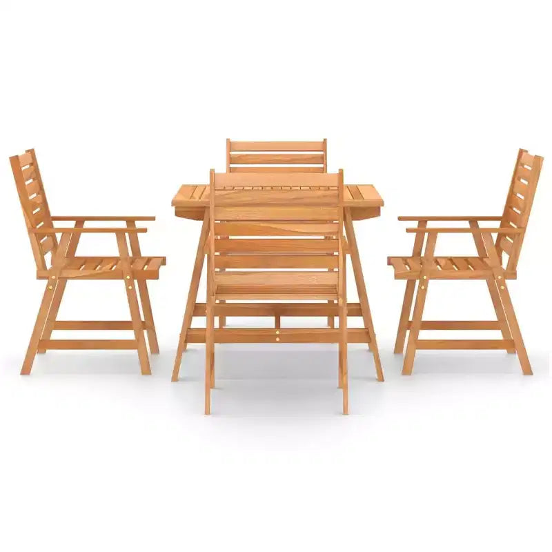vidaXL Salon de jardin bois massif d'acacia 5 pcs Durable