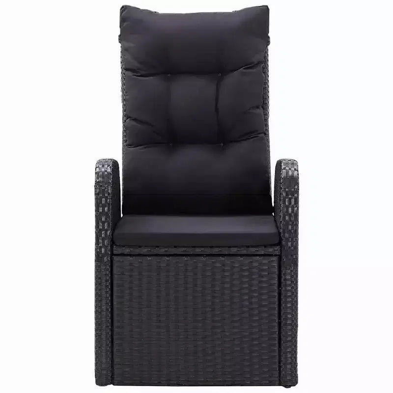 vidaXL Ensemble de repas d'extérieur avec coussins 11 pcs Résine tressée Noir