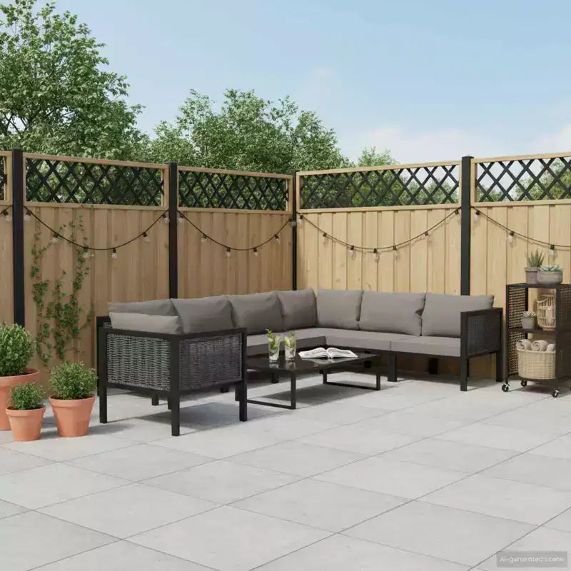 vidaXL Salon de jardin anthracite, gris foncé