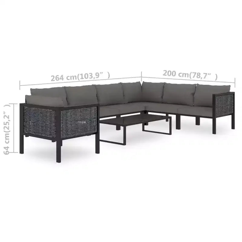vidaXL Salon de jardin anthracite, gris foncé