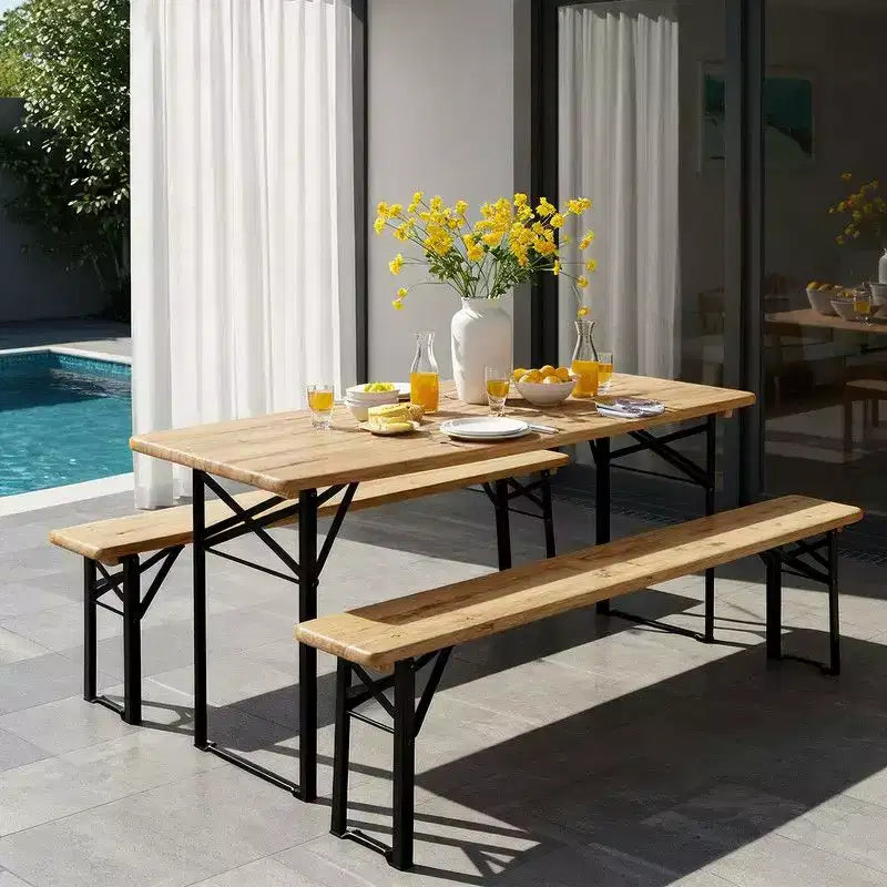 Ensemble de salle à manger d'extérieur Karl Home 6 personnes avec table rectangulaire