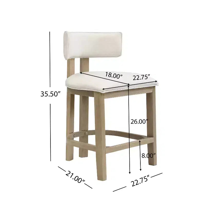 Christopher Knight Home Johnson Ensemble de 3 chaises de salle à manger hautes en bois d'hévéa rembourrées style ferme avec table cannelée