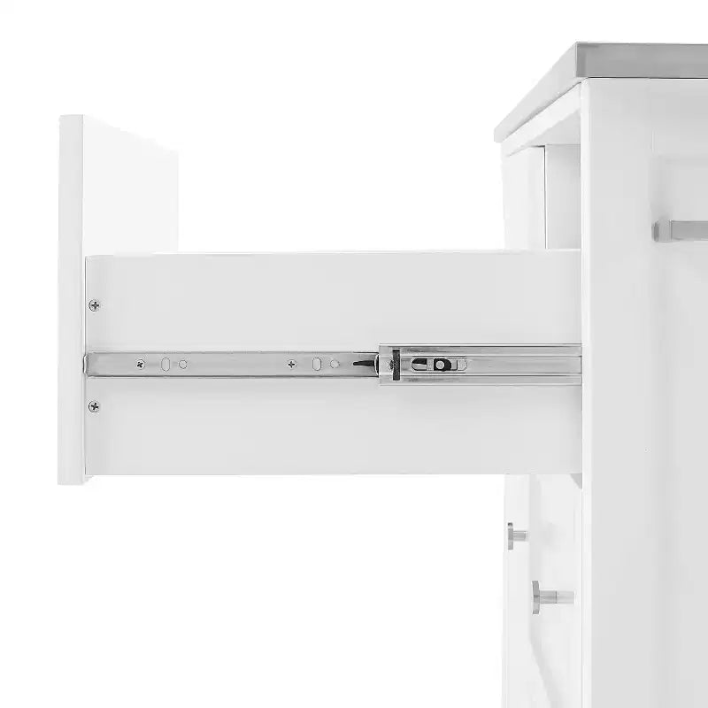 Îlot de cuisine/Chariot avec plateau en acier inoxydable, étagère réglable et roulettes - Crosley