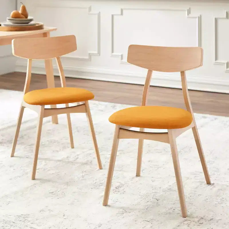 Buylateral Ensemble de salle à manger 5 pièces Cadiz Mid-Century Moderne Orange