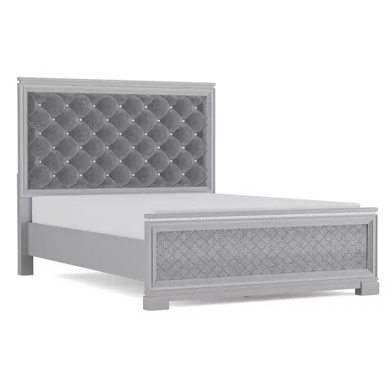 Ensemble de chambre Tenaya de 5 pièces pour grand lit double (Eastern King) argenté/gris - HOMES: Inside + Out