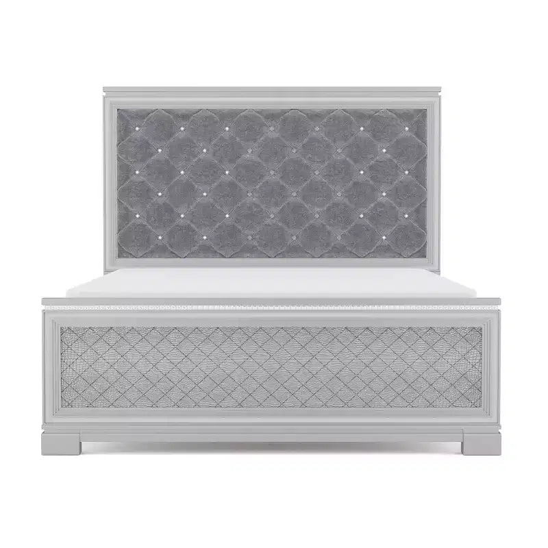 Ensemble de chambre Tenaya de 5 pièces pour grand lit double (Eastern King) argenté/gris - HOMES: Inside + Out