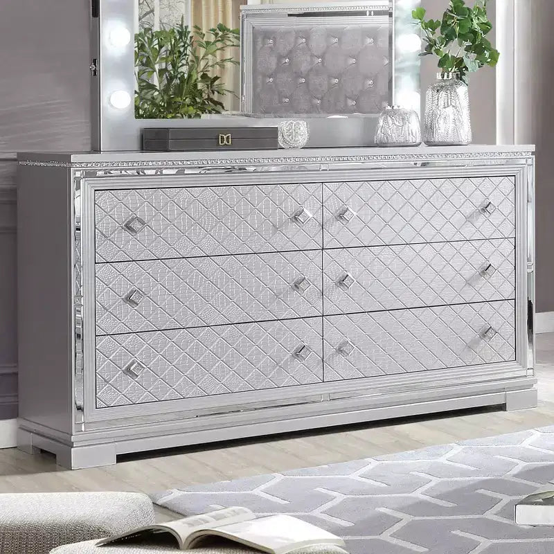 Ensemble de chambre Tenaya de 5 pièces pour grand lit double (Eastern King) argenté/gris - HOMES: Inside + Out