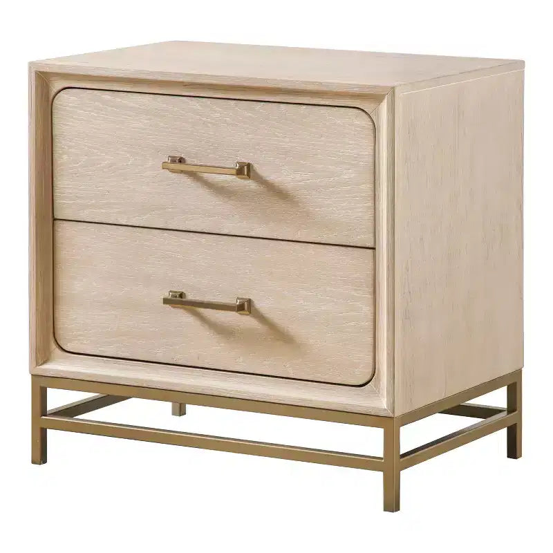 HOMES: Inside + Out Ensemble 3 pièces de 2 tables de chevet et commode en bois Neovesi Chêne Boho