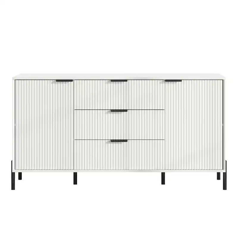 Festivo Ensemble 3 tiroirs de tables de chevet et commode 3 tiroirs élégance moderne blanc cassé