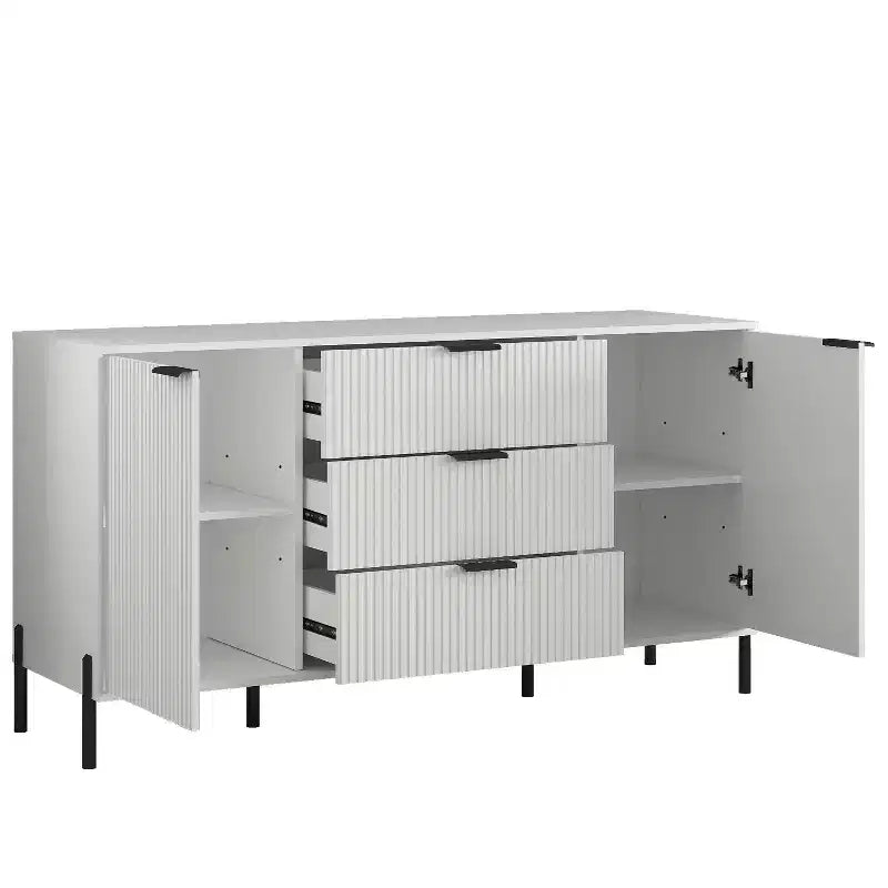 Festivo Ensemble 3 tiroirs de tables de chevet et commode 3 tiroirs élégance moderne blanc cassé
