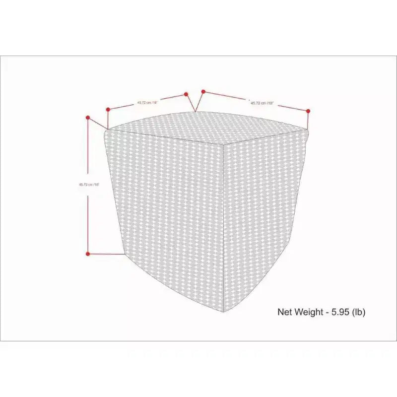 Pouf carré tissé en polyester PET crème/naturel - : Intérieur/Extérieur, Résistant aux UV, Aucun assemblage requis