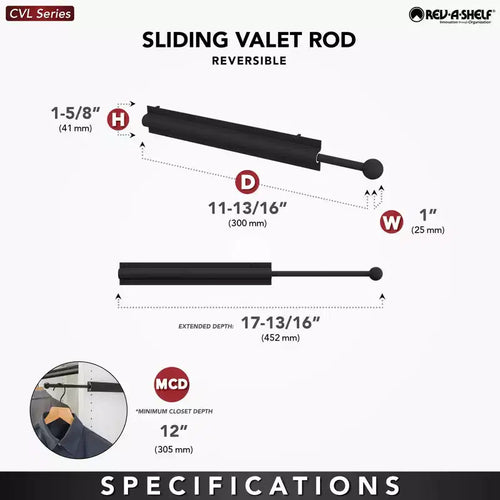 Tige de penderie extensible en métal de 30 cm