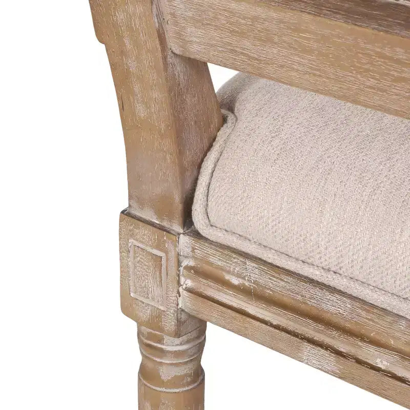 de 4 chaises de salle à manger capitonnées en bois et cannage de style campagnard français
