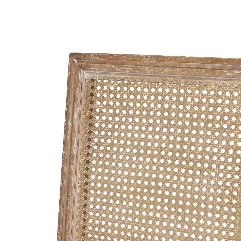 de 4 chaises de salle à manger capitonnées en bois et cannage de style campagnard français