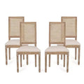 Set of 4 Regina French Country Wood and Cane Upholstered Dining Chairs - Christopher Knight Home