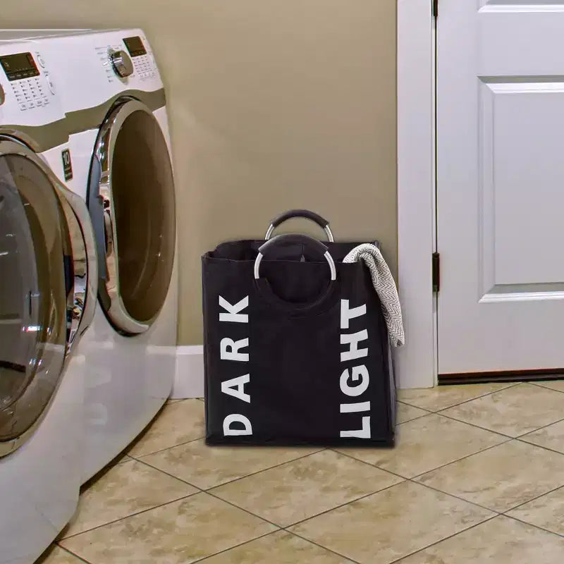 Panier à linge double pliable avec trieur intégré