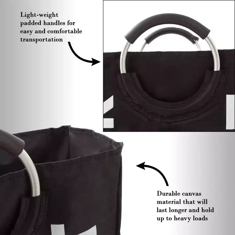Panier à linge double pliable avec trieur intégré