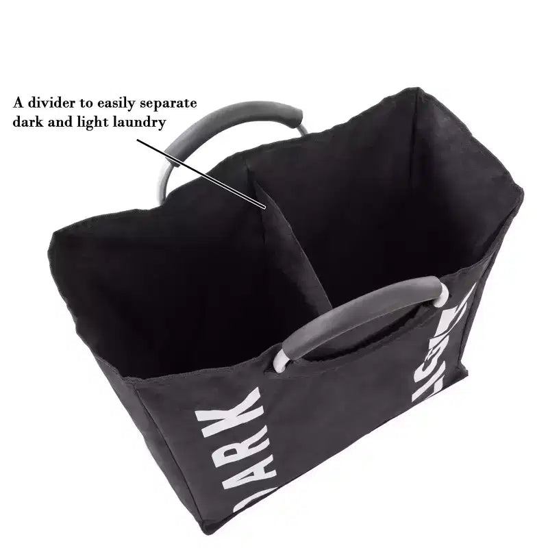 Panier à linge double pliable avec trieur intégré