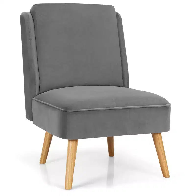 Fauteuil d'appoint en velours Canapé simple Fauteuil de loisirs avec cadre en bois