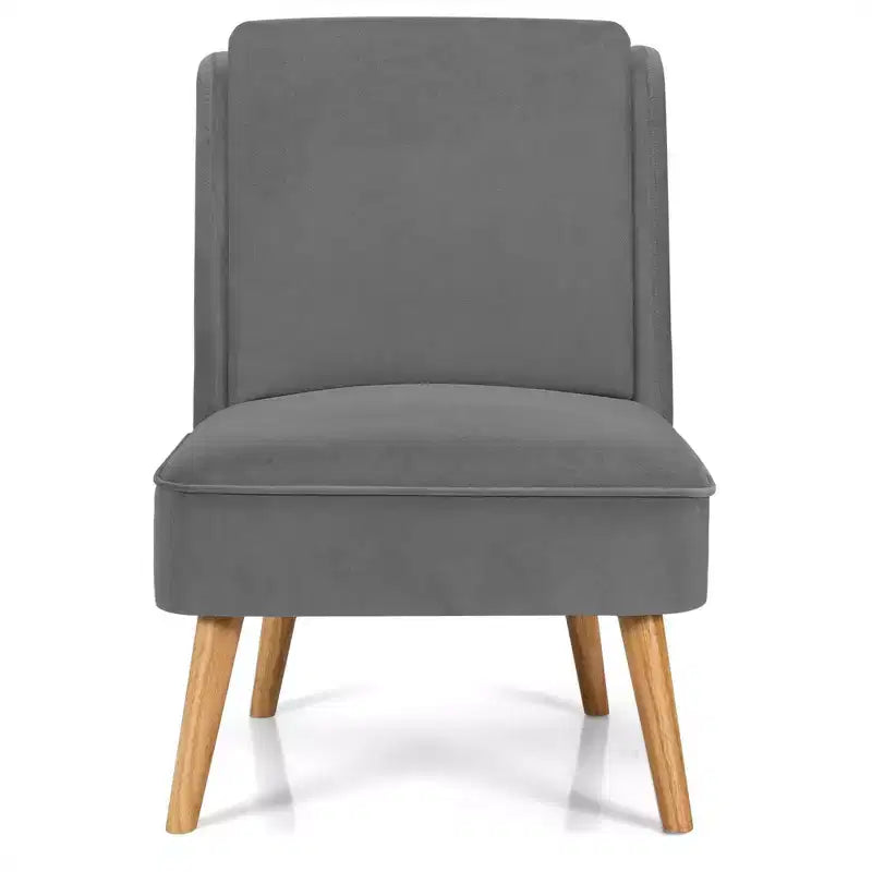 Fauteuil d'appoint en velours Canapé simple Fauteuil de loisirs avec cadre en bois