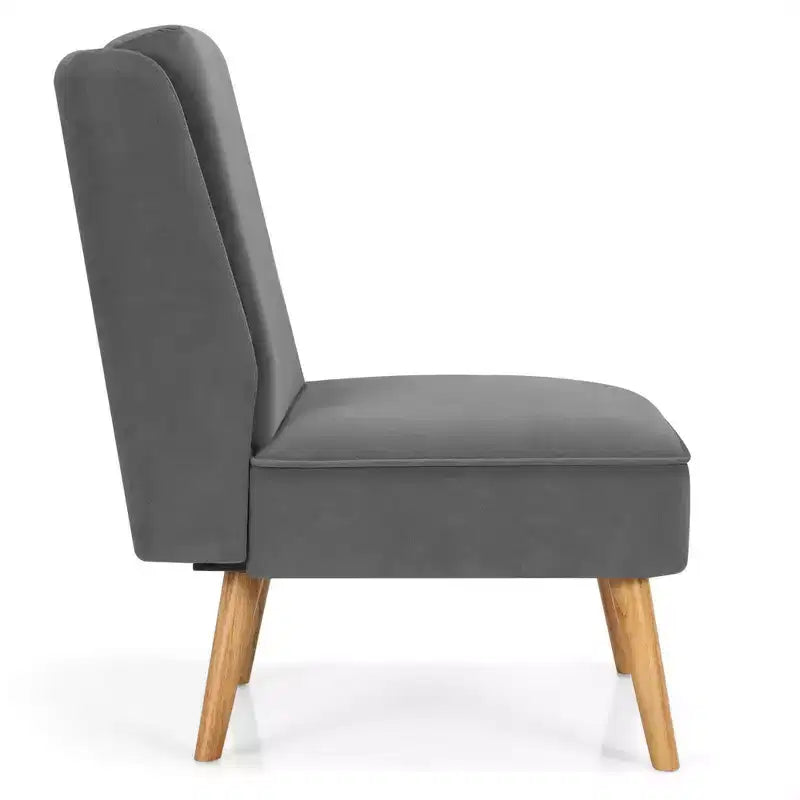Fauteuil d'appoint en velours Canapé simple Fauteuil de loisirs avec cadre en bois