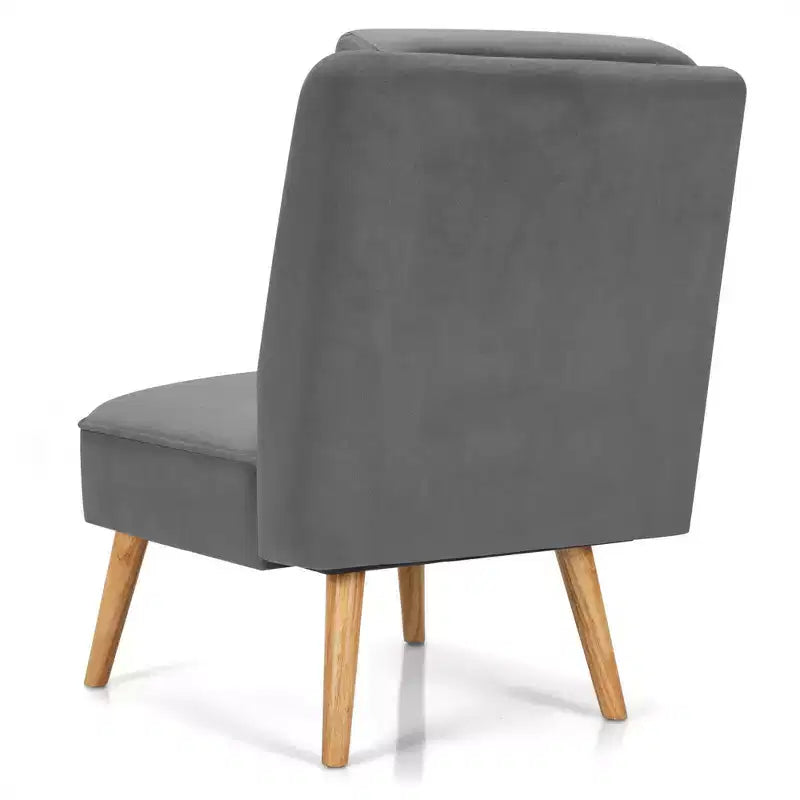 Fauteuil d'appoint en velours Canapé simple Fauteuil de loisirs avec cadre en bois