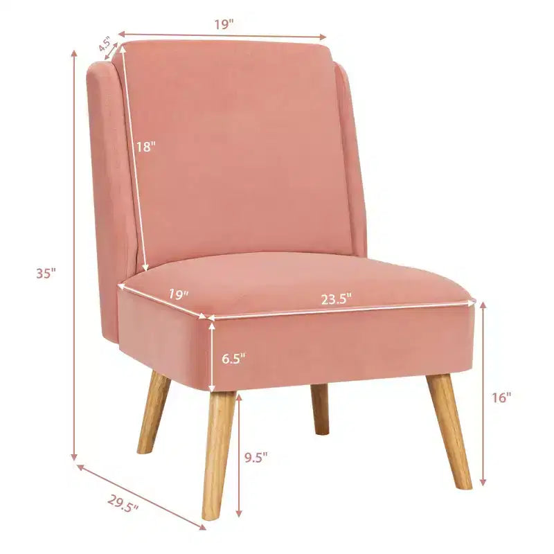 Fauteuil d'appoint en velours Canapé simple Fauteuil de loisirs avec cadre en bois