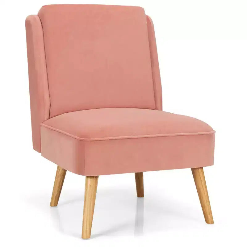 Fauteuil d'appoint en velours Canapé simple Fauteuil de loisirs avec cadre en bois