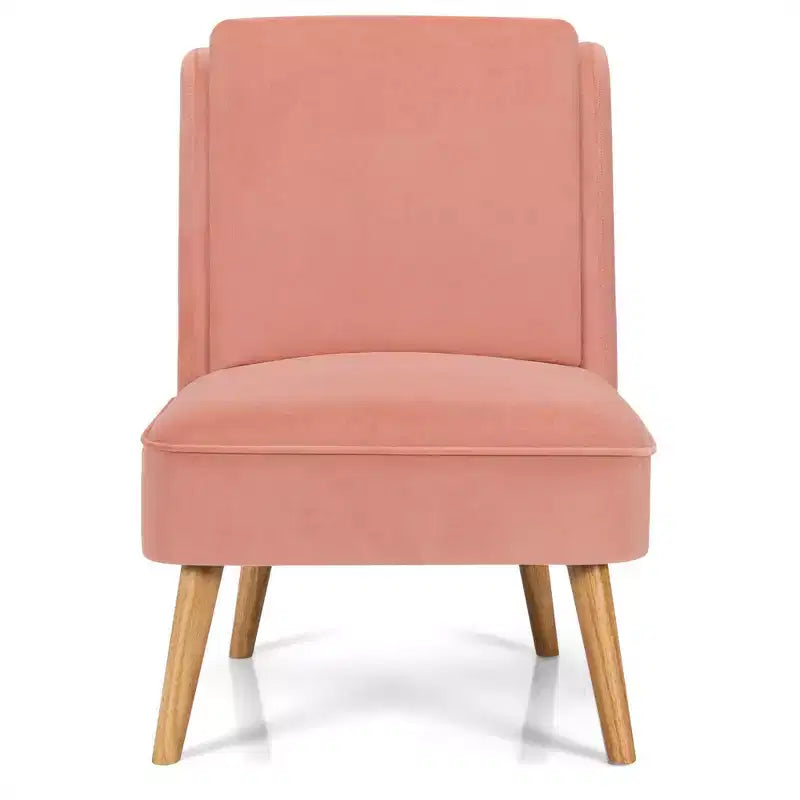 Fauteuil d'appoint en velours Canapé simple Fauteuil de loisirs avec cadre en bois