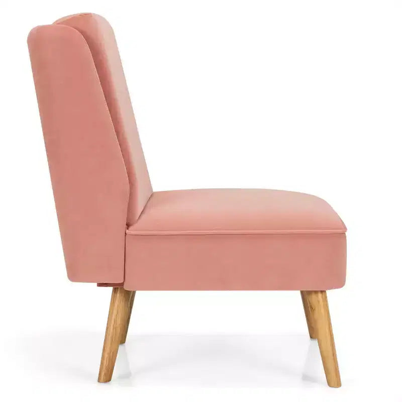 Fauteuil d'appoint en velours Canapé simple Fauteuil de loisirs avec cadre en bois