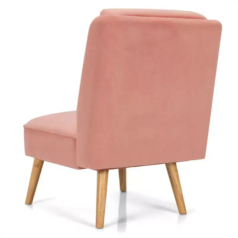 Fauteuil d'appoint en velours Canapé simple Fauteuil de loisirs avec cadre en bois