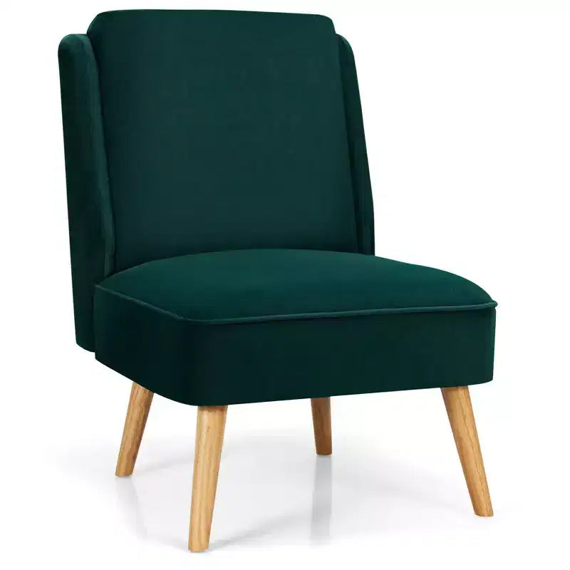 Fauteuil d'appoint en velours Canapé simple Fauteuil de loisirs avec cadre en bois