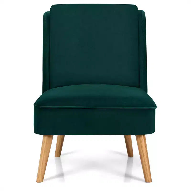 Fauteuil d'appoint en velours Canapé simple Fauteuil de loisirs avec cadre en bois