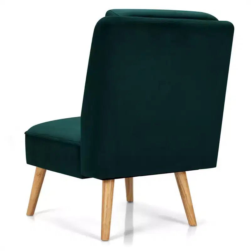 Fauteuil d'appoint en velours Canapé simple Fauteuil de loisirs avec cadre en bois