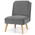 Fauteuil d'appoint en velours Canapé simple Fauteuil de loisirs avec cadre en bois