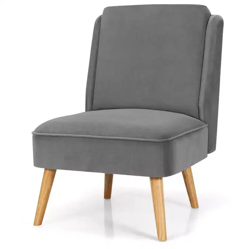 Fauteuil d'appoint en velours Canapé simple Fauteuil de loisirs avec cadre en bois