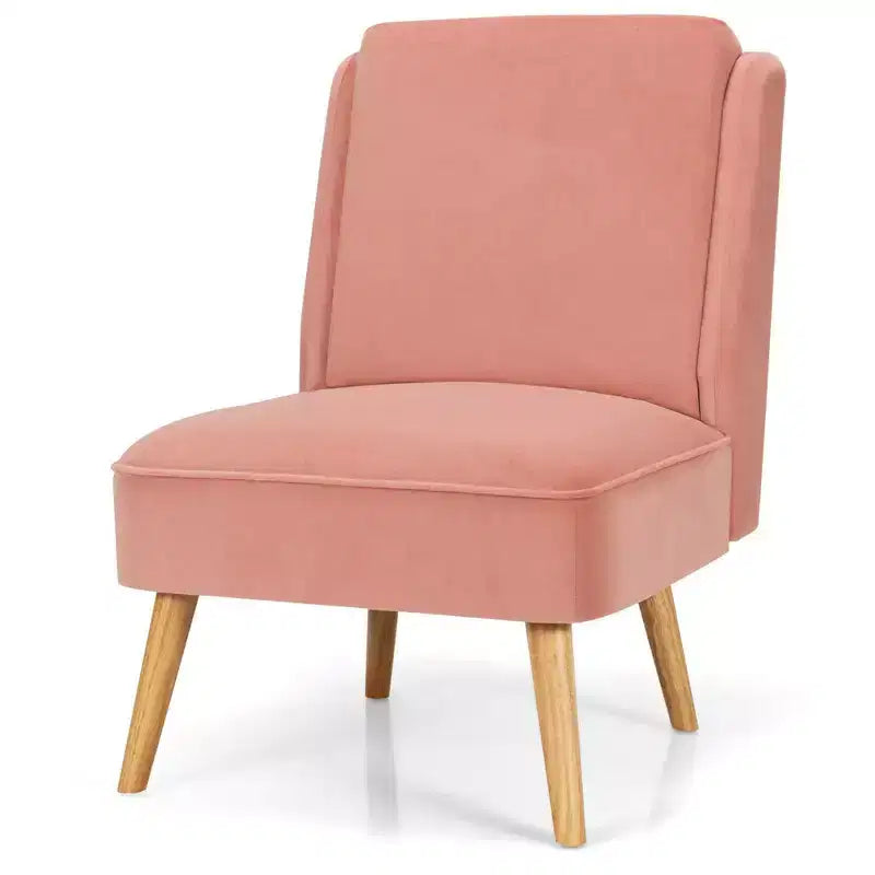 Fauteuil d'appoint en velours Canapé simple Fauteuil de loisirs avec cadre en bois