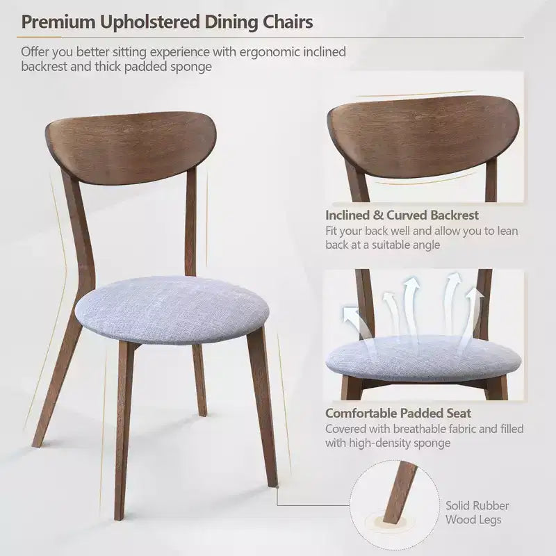 Costway Ensemble table et chaises de salle à manger rondes modernes 3 pièces pour salle à manger