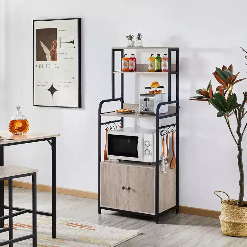 59 Meuble de rangement de cuisine avec armoire et étagères