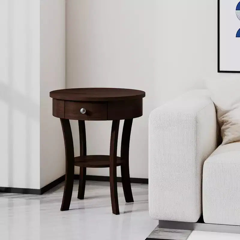 Table d'appoint ronde pour canapé, table de chevet, chambre, salon, blanc/expresso/noir