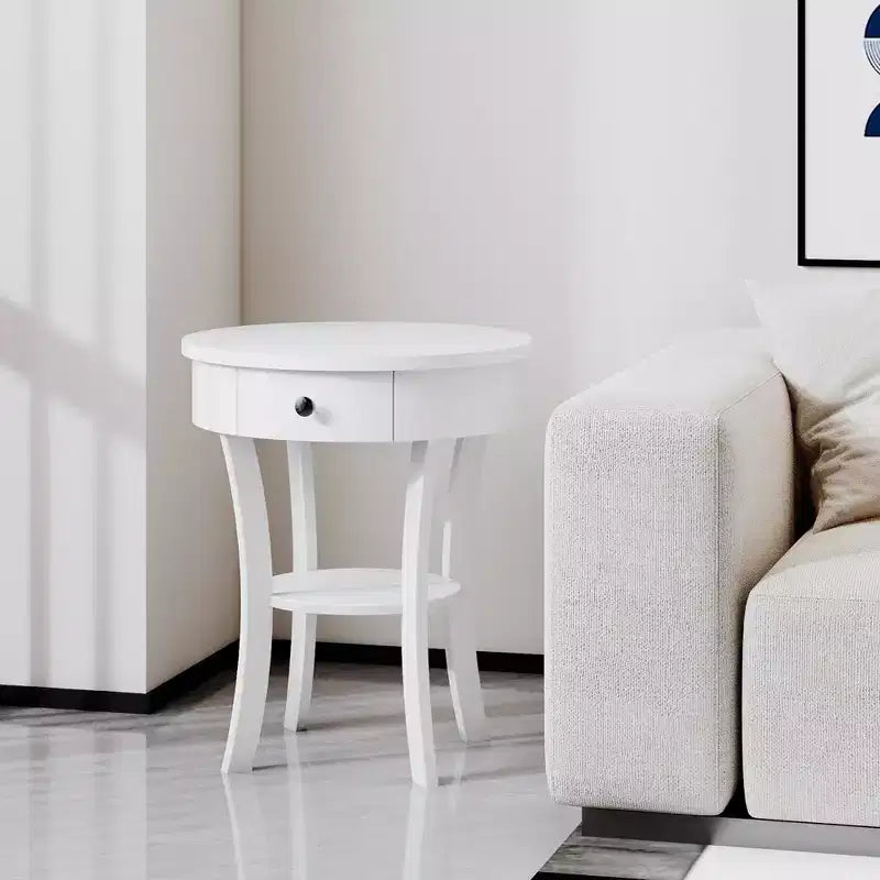 Table d'appoint ronde pour canapé, table de chevet, chambre, salon, blanc/expresso/noir