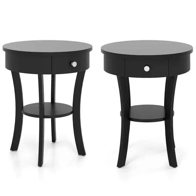 Table d'appoint ronde pour canapé, table de chevet, chambre, salon, blanc/expresso/noir