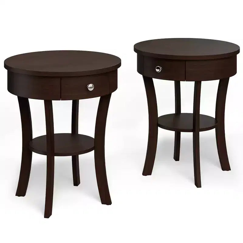 Table d'appoint ronde pour canapé, table de chevet, chambre, salon, blanc/expresso/noir