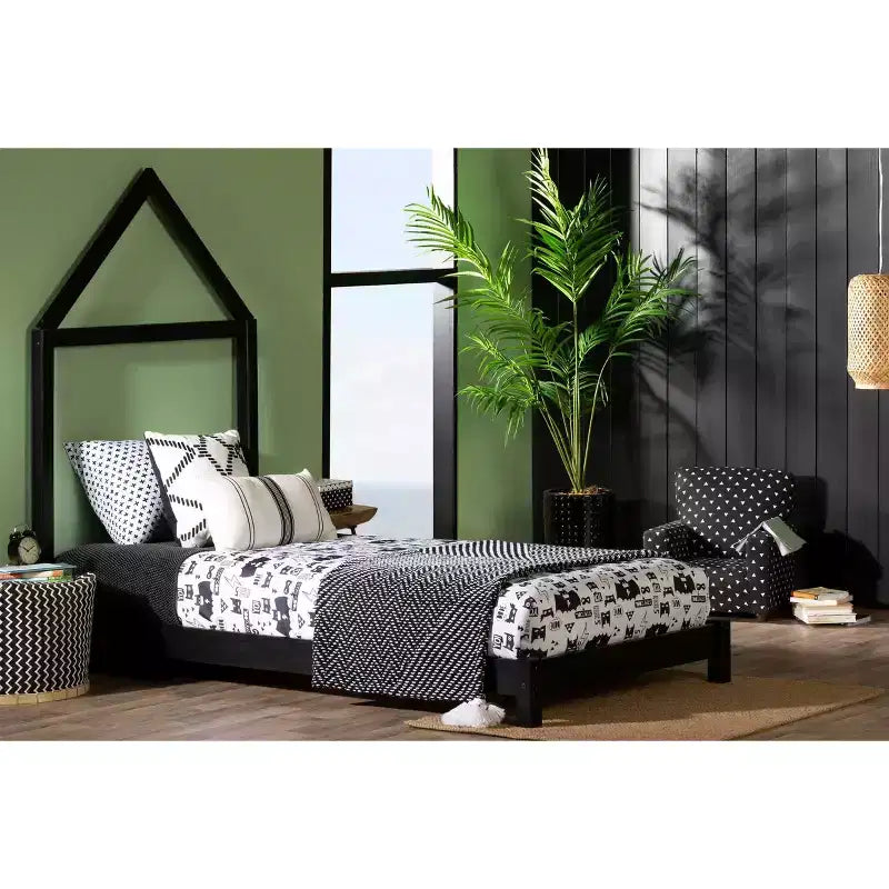 Lit Sweedi avec tête de lit en forme de maison - South Shore