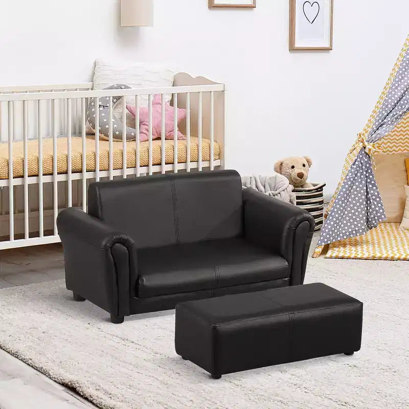 Canapé pour enfants avec pouf pour bébés et tout-petants, petit canapé pour salle de jeux, chambre d'enfant, salon, meubles de chambre à coucher