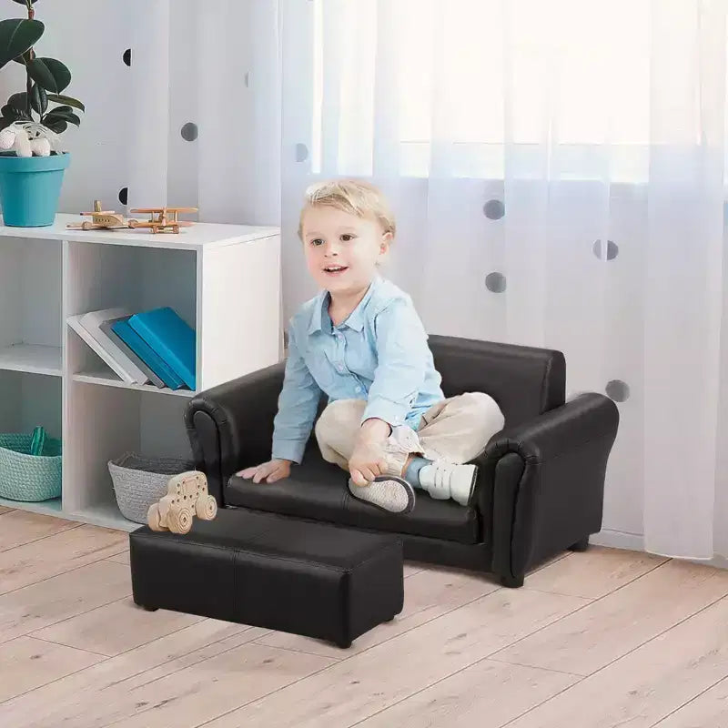 Canapé pour enfants avec pouf pour bébés et tout-petants, petit canapé pour salle de jeux, chambre d'enfant, salon, meubles de chambre à coucher